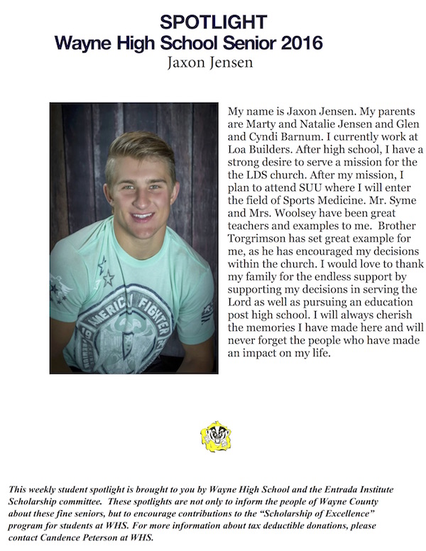 Jaxon Jensen  S of E